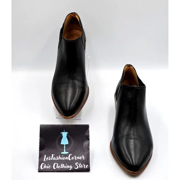Madewell Women's Black Leather Myles Slip-On Ankle Booties  Size 10 2323 - Picture 3 of 16